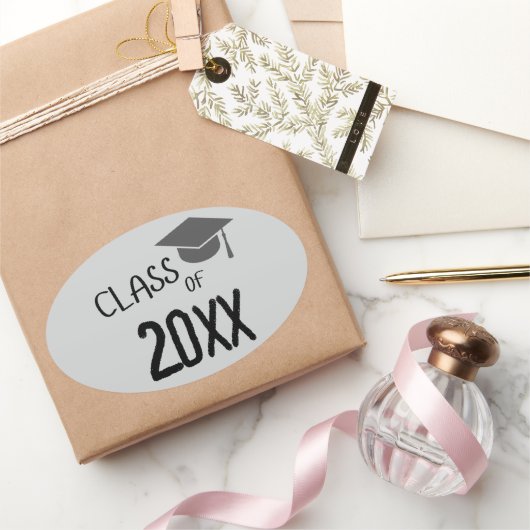 Klasse des Abschlusses 2025 Ovaler Aufkleber (Schenken)