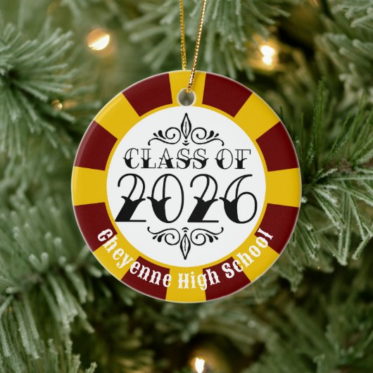 Klasse des Abschlusses 2026 (Name hinzufügen) Keramik Ornament (Baum)