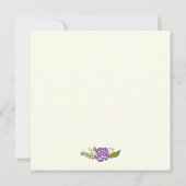 Klasse des Abschlusses an den lila Blumengrenzen 2 Einladung (Rückseite)