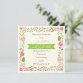 Klasse des Abschlusses an der Blumengrenze von Ros Einladung (Stehend Vorderseite)