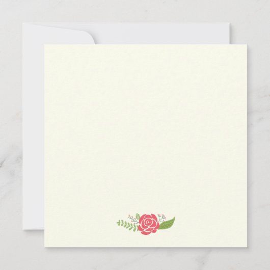 Klasse des Abschlusses an der Blumengrenze von Ros Einladung (Rückseite)