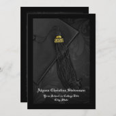 Klasse des Abschlusses "Black Tassel Dignified" 20 Einladung (Vorne/Hinten)