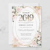 Klasse des Abschlusses Blush Pink Gold 2019 Einladung (Vorderseite)