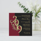 Klasse des Abschlusses der Farbauswahl 2019 in Gol Einladung (Stehend Vorderseite)