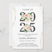 Klasse des Abschlusses der Modernen Goldenen Blüte Einladung (Vorderseite)