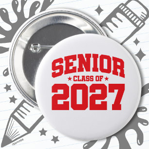 Klasse des Abschlusses der Oberstufe 2027 Senior 2 Button