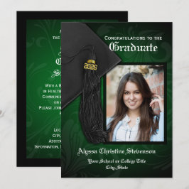 Klasse des Abschlusses des grünen Tassel-Fotos 202 Einladung