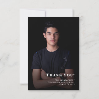 Klasse des Abschlusses des Jungen 2024 Danke, Foto Dankeskarte