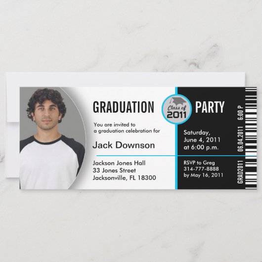 Klasse des Abschlusses Einladung TKT313 Ticket 201 (Vorderseite)