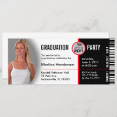 Klasse des Abschlusses Einladung TKT314 Ticket 201 (Vorne/Hinten)