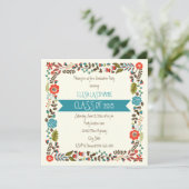 Klasse des Abschlusses für aquamarine und rote Blu Einladung (Stehend Vorderseite)