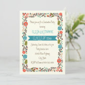 Klasse des Abschlusses für aquamarine und rote Blu Einladung (Stehend Vorderseite)