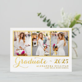Klasse des Abschlusses für FotoCollage 2025 Folieneinladung