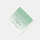 Klasse des Abschlusses für grünen Glitzer 2025 Serviette (Ecke)