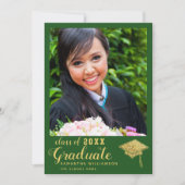 Klasse des Abschlusses für grünes und goldenes Fot Ankündigung (Vorderseite)