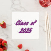 Klasse des Abschlusses für lila Typografie 2025 Serviette (Beispiel)