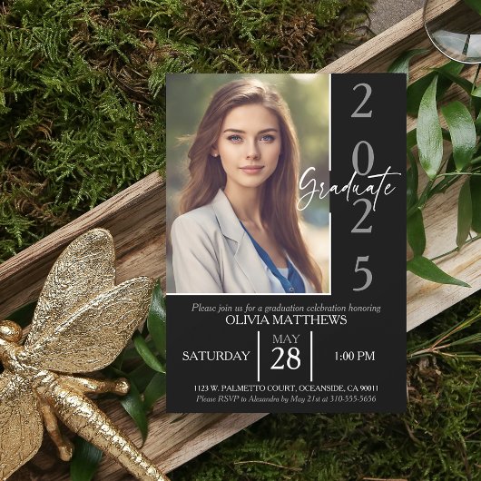 Klasse des Abschlusses für schwarzes benutzerdefin Einladung