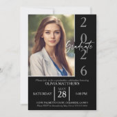 Klasse des Abschlusses für schwarzes benutzerdefin Einladung (Vorderseite)