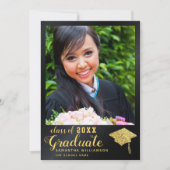 Klasse des Abschlusses für Schwarzes und Gold-Foto Ankündigung (Vorderseite)