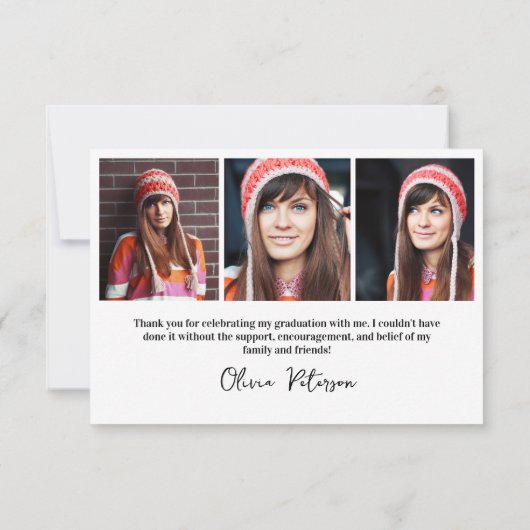 Klasse des Abschlusses GRAD Multi-Foto 2024 Dankeskarte (Rückseite)
