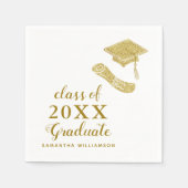 Klasse des Abschlusses "Graduate White and Gold" 2 Serviette (Vorderseite)