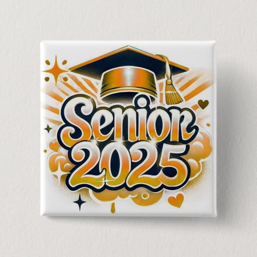 Klasse des Abschlusses in der Oberschule 2025 Seni Button (Vorderseite)