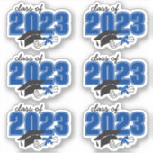 Klasse des Abschlusses Jahr Grad Hat Diploma Blue Aufkleber (Vorderseite)