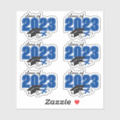 Klasse des Abschlusses Jahr Grad Hat Diploma Blue Aufkleber (Blatt)