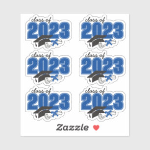 Klasse des Abschlusses Jahr Grad Hat Diploma Blue Aufkleber