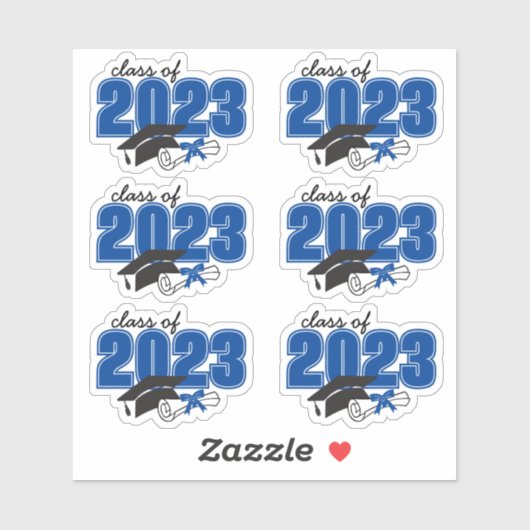 Klasse des Abschlusses Jahr Grad Hat Diploma Blue Aufkleber (Blatt)