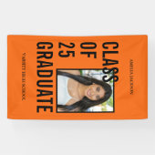 Klasse des Abschlusses Orange & Black Foto 2025 Banner (Horizontal)
