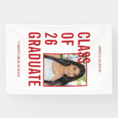 Klasse des Abschlusses "Rotes und Weißes Foto" 202 Banner (Horizontal)
