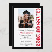 Klasse des Abschlusses "Schwarzes Foto" 2023 Einladung (Vorne/Hinten)