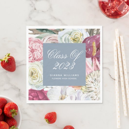 Klasse des Abschlusses Wasserfarben 2022 Serviette (Beispiel)