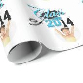 Klasse des Abschlussschulblaus Geschenkpapier (Rolleneckpunkt)