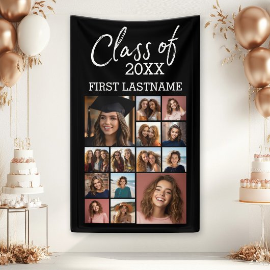 Klasse des ADD-JAHRES — Abschluss Black — 14 Foto Banner