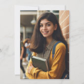 Klasse des Aquamarinen Agate Foto Cap Dark Abschlu Einladung (Rückseite)