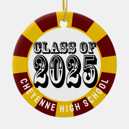 Klasse des benutzerdefinierten Foto-Abschlusses 20 Keramik Ornament (Vorne)