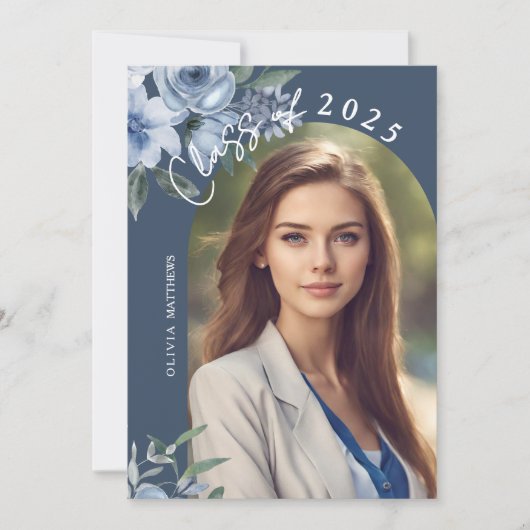 Klasse des benutzerdefinierten Fotos "Dusty Blue R Einladung (Vorderseite)