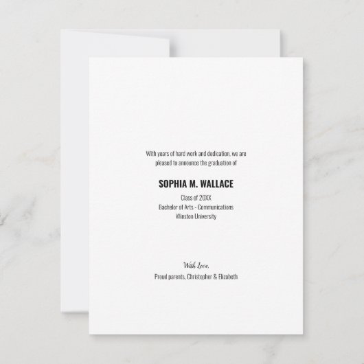 Klasse des benutzerdefinierten Fotos für Hochschul Ankündigung (Rückseite)