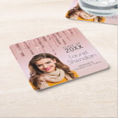 Klasse des benutzerdefinierten Fotos für rosa Glit Rechteckiger Pappuntersetzer (angewinkelt)