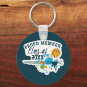 Klasse des benutzerdefinierten Jahres-Abschlusses Schlüsselanhänger (Vorderseite)