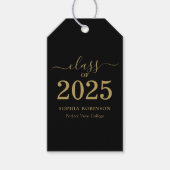 Klasse des Black Gold Script-Abschlusses 2025 Geschenkanhänger (Vorderseite)