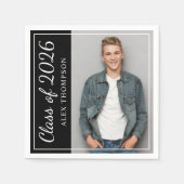 Klasse des Black Graduation Party-Fotos 2025 Serviette (Vorderseite)