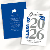 Klasse des blauen grauen YY-Abschlusses Einladung