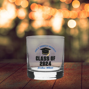 Klasse des Blue Abschluss Custom Graduate 2024 Whiskyglas