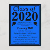 Klasse des Blue Black Abschluss 2024 Einladungspostkarte (Vorderseite)