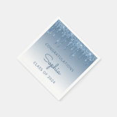 Klasse des Blue Glitzer Tropfen Abschluss 2024 Serviette (Ecke)