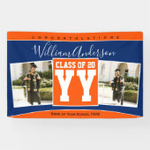 Klasse des Blue Orange Abschluss Fotos 2024 Banner (Horizontal)