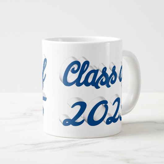 Klasse des Blue-Script-Abschlusses 2025 Jumbo-Tasse (Vorderseite Rechts)